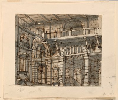 Décor de scène, intérieur de la cour de la prison - Unknown